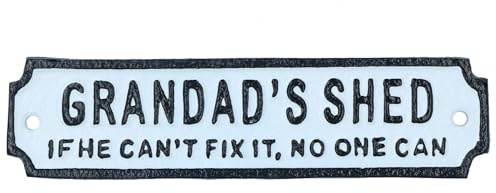 AB Tools Grandads Shed Cast Iron Sign Plaque Door Wall House Gate Garage Workshop