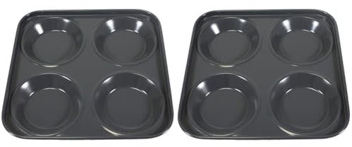 Prochef Professional Range, Large Yorkshire Pudding Tray, Teflon Non-Stick Silicone Coating, Makes 4 Large Yorkshire Puddings (Pack of 2)