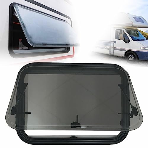 ZHPPED Ventana de RV, Ventana de Doble Capa de Cristal acrílico con bisagras con mosquitera y Parasol, Ventana de Salida de RV Ventana de Camper para Caravana Remolque,900x350mm