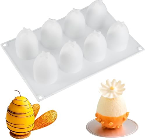 HGSHUO Moules en Silicone Pâques Moulle Silicone Oeufs de Paques Moules à Gâteaux 3D Moules à Pâtisserie Oeufs Moule de Cuisson Chocolats Gaufres Savon Anniversaires Noël