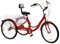 Jolre 24 Dreirad für Erwachsene, Trike, 3-Rad-Fahrrad, 7-Gang mit LED-Licht Gemüsekorb und Becherhalter, faltbares Dreirad, Klapprad, Faltrad, Freizeit-Einkaufsmobilität, Citybike. (Rot)