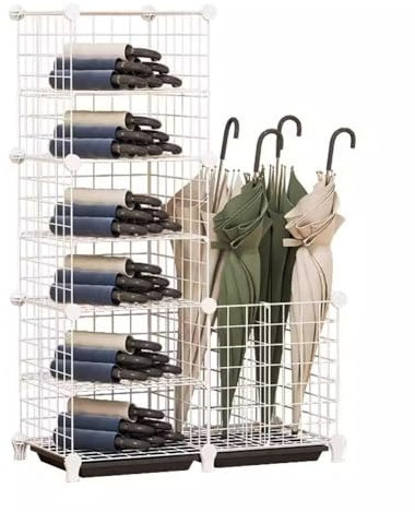 GRRICEPL Metal Umbrella Stand, Large-Capacity Commercial Umbrella Stand, with A Detachable Drip Tray, for Hotel Offices (Color : White, Size : 75x37x78cm)