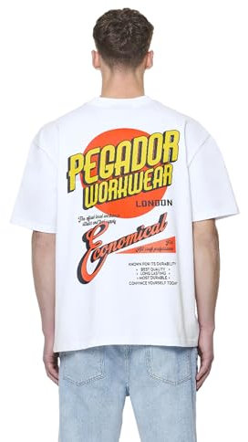 Pegador Herren T-Shirt Docks Oversized White (DE/NL/SE/PL, Alphanumerisch, S, Regular, Regular, White)