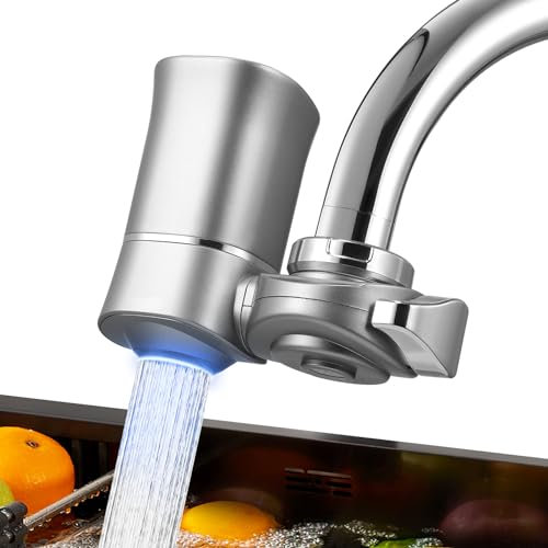 Filtro acqua rubinetto acqua potabile,Filtro per cucina domestica,Filtro a carbone attivo per rubinetto dell'acqua,Filtro acqua potabile con luce blu,Metalli pesanti e cattivo gusto