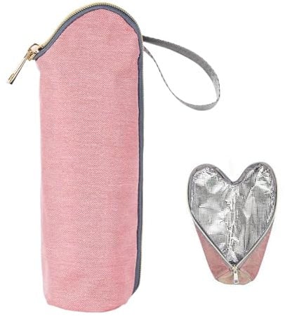 Sac Isotherme pour biberon, Sac Isotherme pour Lait Maternel, Sac Chauffe Biberon, Sac Isolant pour Biberon de Lait, Sac de Biberon Isolé pour Bébé, Baby Biberon Tote Restez au Chaud ou au Frais, Rose