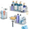 TAILI Ducha Caddy Copa de Succión 2 Pack con Ducha Caddy y Cepillo de Dientes Titular de Servicio Pesado Baño de Acero Inoxidable Organizador de Perforar Estantes de