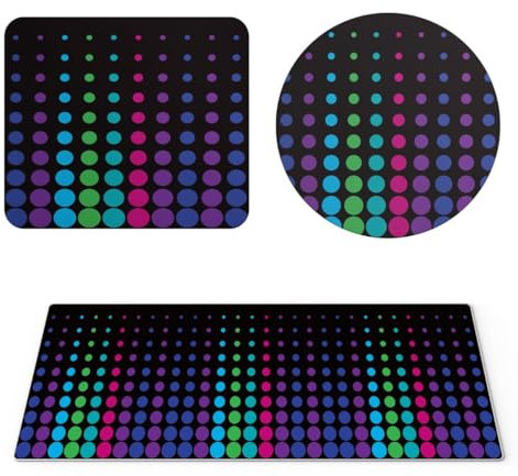 EHOMERY Süße Mauspad Mouse Matte Kreis Mauspad Tastatur Mousepad Zocker Für Die Schreibtischdekoration - 3 Pack [30x80 cm, 20x24 cm and Dia 20 cm]