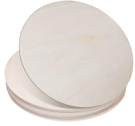 20 discos redondos de madera natural de 20 cm: placas de madera sin tratar para manualidades, tableros de madera contrachapada, madera de balsa, para manualidades, creativos, aficiones, proyectos