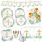 Detanpoly 202pcs God Bless Baptism Party Supplies First Holy Communion Plates and Napkins Include Cross Tablecloth Balloons Banner Christening Celebration Baby Shower Party Supplies Serve 30 Guests