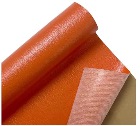 Kunstleder Selbstklebend Wasserdichtes PU-Vinyl Leder Reparatur Patch Set Für Die Möbelrestaurierung, Selbstklebendes Großes Lederband Für Die Reparatur Von Autositzen, Ledercouch Und Stühlen(Orange)