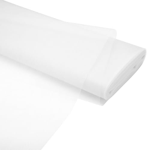 PATIKIL Rouleaux de Tissu Tulle, 54 Pouces par 40 Yards Rouleau de Tissu Tulle Ruban Filet pour l'Artisanat DIY Décorations de Fête de Mariage, Jupes Tutu, Jupe de Table, Blanc