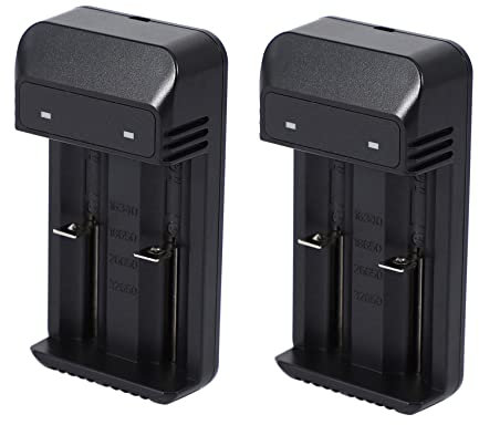 Heozlion 2X Dual Solts Smart Charger for 32650 26650 18650 17670 16340(Cr123A) Lithium Battery
