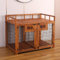Metal Mesh Dog Crate Furniture TV Stand | Rustic Heavy Duty Indoor Kennel for Medium/Large/Small Dogs - Double Doors Dog Cage | Stylish Dog Kennel Table