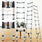 Telescopic Extension Ladder 2.6M Heavy Duty Portable Folding Loft Ladder 8 Steps with Locking Mechanism Non Slip Ribbing 150kg Capacity Ideal for RV and Outdoor Work.