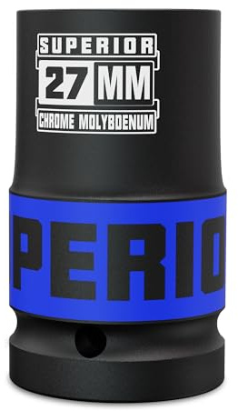 KIRXST Llave de Vaso Larga 1, Llave de Vaso Impacto Grande 27mm, 6 Puntos Dado de Impacto de Gran Tamaño para Automóviles Reparación y Hogar Reparación