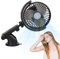 Battery Powered Portable Car Fan With Suction Cup | Rechargeable, 360° Adjustable, 3 Speeds & Quiet | USB Type-C Charging For Car, Desk, Bedroom & Outdoor
