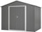Emmtore 8x4 FT Metall Gerätehaus Gartenhaus Inkl. Metallfundament (ohne Boden), wetterfest Gartenschuppen für Outdoor Garten Terrasse (Grau, 8x6FT)
