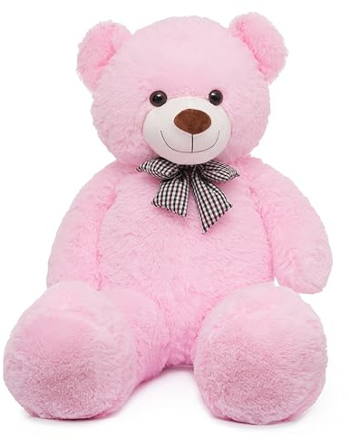 Grand ours en peluche géant de 47 pouces, jouet en peluche rose doux pour tous les âges, cadeau pour enfants, petite amie, Saint-Valentin, Noël, anniversaire, fête prénatale, mariage, fête
