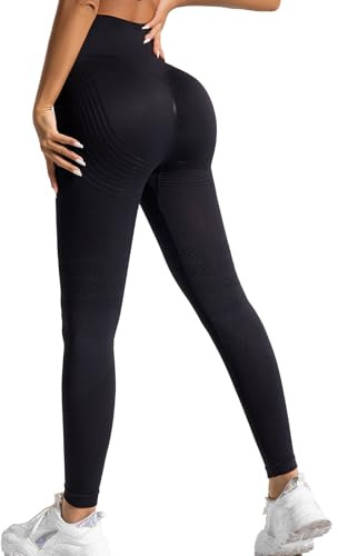 Deedlite Leggins 3D Anticellulite Original, Donna Push Up Sculpture a Compressione Graduata Leggings (Nero, M)