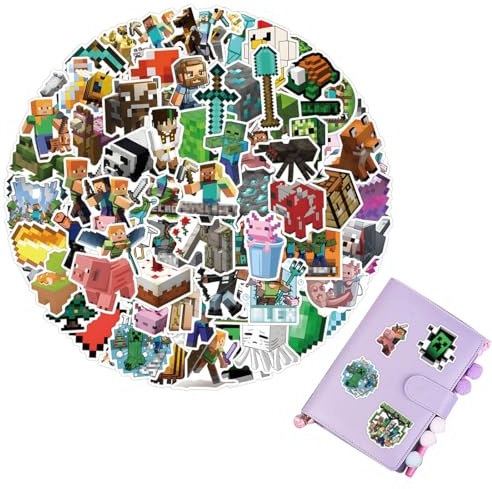 DEFGNOP 110Pcs Píxeles Pegatinas, Vinilo Impermeable Calcomanías Pegatinas para Niños Cumpleaños Regalo Tema Fiesta Bolsa Rellenos Botellas de Agua Equipaje Ordenador Monopatín