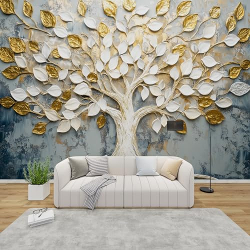 MMYAOKEN Papier Peint Panoramique Arbre de Vie 400x280 cm - Décoration Murale Moderne - Tapisserie Murales Papier Peint Intissé pour Chambre Salon - Poster Tableaux Photo Muraux