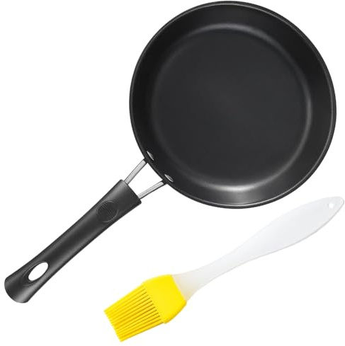 Mini Pfanne 14 cm - Kleine Bratpfanne aus Gusseisen mit Antihaft, Ideal als Spiegelei & Omelette Pfanne für Camping, Induktion geeignet