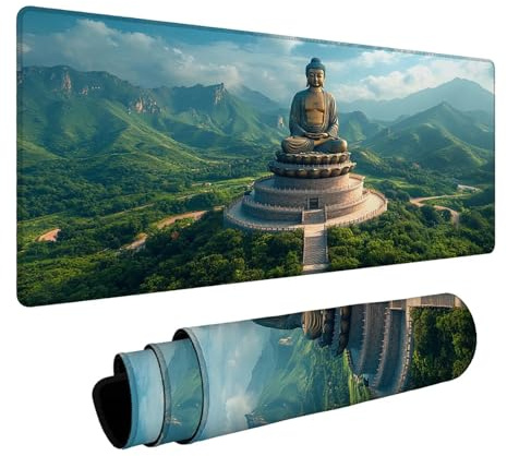 Mauspad Zen Mauspad XXL 400 x 800 x 3 mm, Schreibtischunterlage Berg Wasserfest Gaming Mauspad Genauigkeit und Geschwindigkeit Verbessern für Gaming Zubehör Laptop Büro Geschenke für Männer FSBD-4249