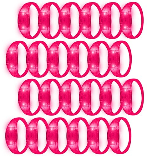 U-MOJOK Confezione da 24 braccialetti luminosi attivati dal suono lampeggiante, controllo della musica, braccialetti fosforescenti al buio, per rave, giochi, premi, carnevale, concerti, eventi