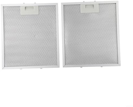 2 Pack Silver Range Hood Filter Metal Mesh 305x267x9mm 5 Layer Aluminised Grease Trap for Kitchen Extractor Fan Ventilation Replacement Part Fit