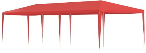 vidaXL Partyzelt Rot 900 x 300 x 255 cm PE und Stahl, Gartenpavillon, rechteckig, modern, wasserabweisend, UV-beständig, Robustes Partyzelt für Outdoor-Events