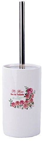 Landhaus Vintage Keramik Badset (Rosen) Badezimmerset Badezimmer Toilettenbürste Badeset Set Bad Zubehör Badgarnitur Garnitur (WC-Bürste)