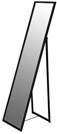 Harbour Housewares Rectangular Full-Length Mirror - 137cm x 35.5cm - Black Freestanding Full Length Mirror Bedroom Large Long Tall Floor Mirrors with Metal Frame for Living Room, Bedroom