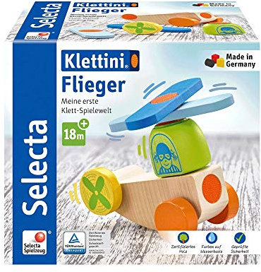 Selecta 62079 Klettini, Flieger, Klett-Stapelspielzeug, 5 Teile, bunt