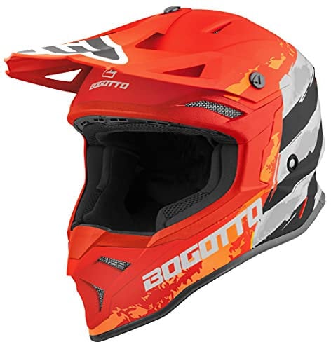 Bogotto V337 Wild-Ride Crosshelm, orange/schwarz/weiß, XL