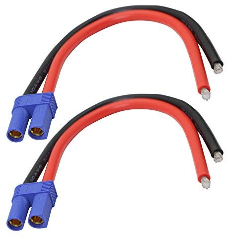 EC5-Kabelsteckeradapter Bananenstecker ， EC5-Ladekabel mit 18 cm 10awg Silikondraht (2er-Pack) (Buchse)