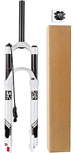 L&WB Mountain Bike Suspension Air Front Wheel Fork 26 27.5 29 Inches, Magnesium Alloy 1-1/8Straight Fork MTB Bicycle Front Fork Spring Travel 140 Mm,wire controlA,27.5inch
