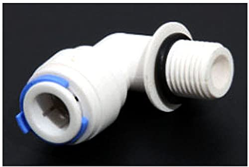 bzcemind 1 unids tubo de manguera de ósmosis inversa acuario de ajuste rápido RO codo de agua conector de acoplamiento de tubería de plástico, 4064 manguera OD 3/8 x rosca macho 1/4