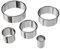 Set of 5 Stainless Steel Cookies Cutter Set Round Shape Biscuit Cake Decorations Cupcakes Cases Metal Molds for Kitchen Halloween Christmas Circle Biscuit Cutters for Making Donut Pies