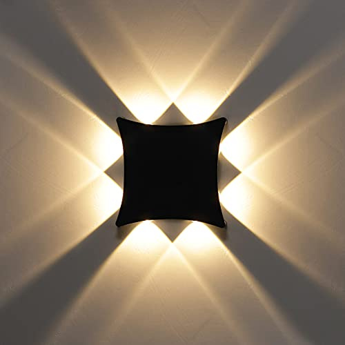 KAWELL 8W Modern Wandlampe LED Wandleuchte Up Down LED Wandbeleuchtung | Wasserdicht IP65, Aluminium, Innen Außen, für Badezimmer Schlafzimmer Wohnzimmer Treppen Flur Korridor Eingang