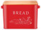 Herogo Vintage Style Bread Bin, Rectangular Prism, 33 x 18 x 24.5 cm, Holds 2 Loaves, Wooden Cutting Board Lid, Food Grade Steel, Blue/Black/White