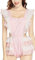 CutiePlusU Body con Bottone sul Cavallo - Pagliaccetto per Adulti - Pizzo a Quadri Rosa XXXL