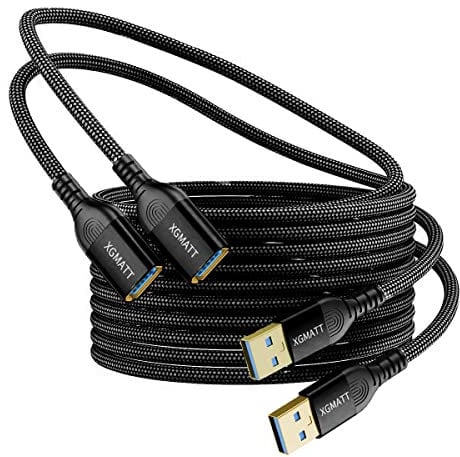 XGMATT USB 3.0 Extension Cable (3M-2pack), USB Type A Male to Female 5Gbps Data Sync USB Extender Cord Compatible with Printer, Scanner, Keyboard,HTC Vive,Card Reader,Camera, Oculus Rift,PS VR,Black