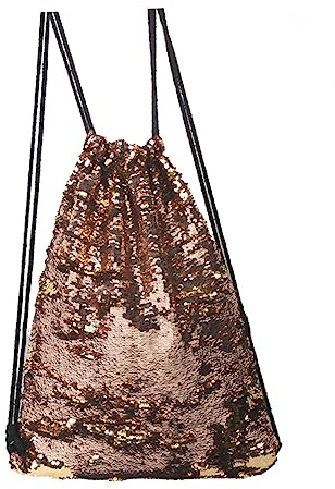 PACKOVE Rucksack Mit Pailletten Pailletten-rucksack Mit Kordelzug Funkelnde Tanztasche Partytasche Glitzernder Beutel Mit Kordelzug Outdoor-säcke Sportbeutel Fitness Eishockey Doppelseitig