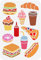 FINGERINSPIRE Fastfood Schablone 21x29.7 cm Wiederverwendbar Hamburger Sandwiches Käse Donuts Brot Kuchen Tomatensauce Cola Kaffee Mustervorlage Zum Malen An Der Wand Holz Leinwand Und Möbel