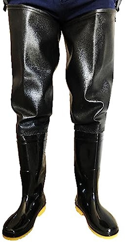 Stivali A Coscia da Pesca Trampolieri in PVC, piantine da Pesca/trapianto/Stivali da Allevamento, Adatti for Piedi da 22,5 a 30,5 cm (Color : Green, Size : 48 EU)