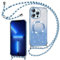 Phoona Handyband Hülle für iPhone 13 Pro Max mit Band [kompatibel mit MagSafe], Luxuriöse Glitzer Beschichtung Magnetische Handyhülle für iPhone 13 Pro Max Silikon TPU Stoßfest Schutzhülle, Blau