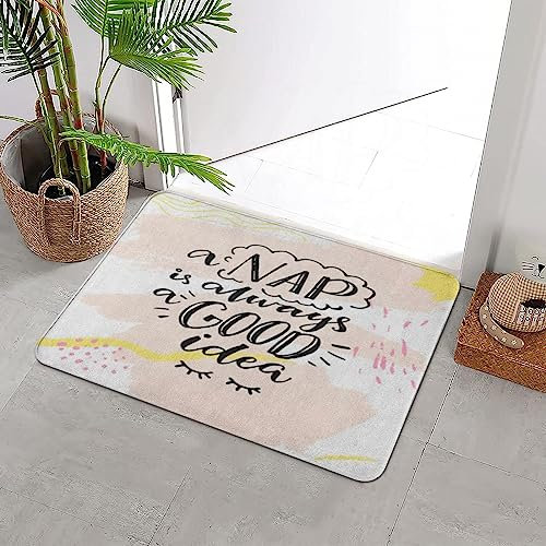 ERICAT Badteppich rutschfeste,Nickerchen ist Immer eine Gute Idee Lustige Inspiration über Schläfrig,Wasserabsorbierend Badematte maschinenwaschbar Badvorleger für Dusche,Badewanne,40x60cm