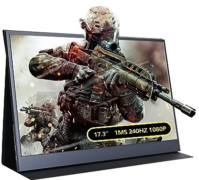 G-STORY - 17.3 240Hz Portable Laptop Monitor with Stereo Speakers, 1ms, IPS Second Display FreeSync 1080P, HDMI, for PS5 for Xbox Series x/s NS