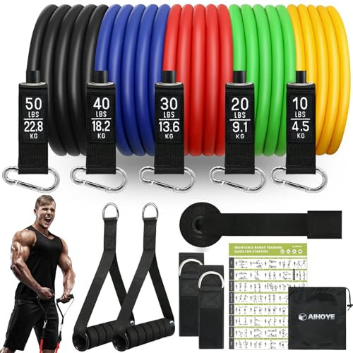 Lange Widerstandsbänder zum Trainieren von Männern, Trainingsbänder, Widerstand für Männer, Widerstandsband-Set, Stretchbänder für Übungsbänder mit Griffen, Fitnessbänder, Widerstandsbänder für