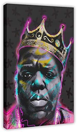 ZOLULA Poster von American Rapper Biggie Smalls, Leinwand-Poster, Wandkunst, Dekordruck, Bild, Gemälde für Wohnzimmer, Schlafzimmer, Dekoration, Rahmen-Stil, 20 x 30 cm
